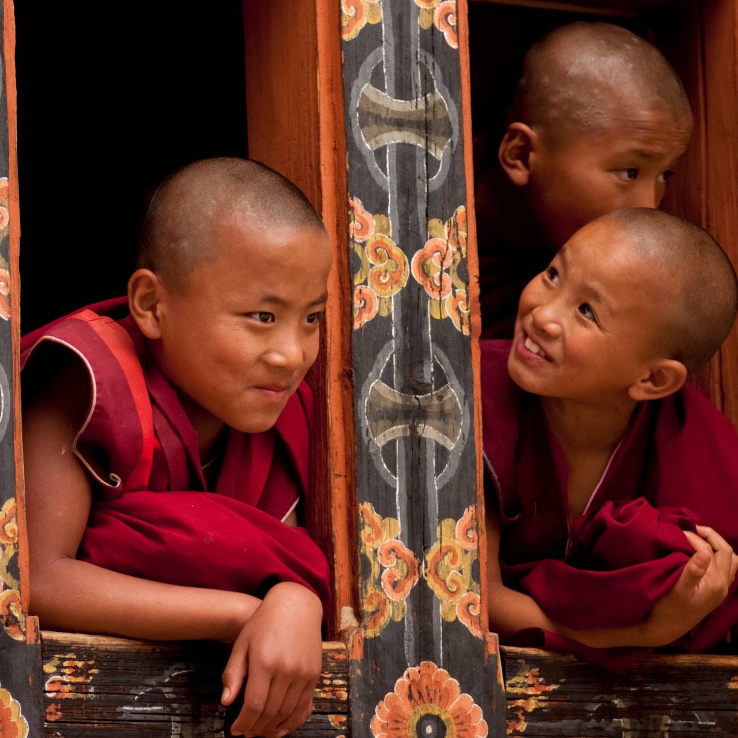 Young Buddhist Monks Bhutan Photography Tour with professional photographer Ignacio Palacios.